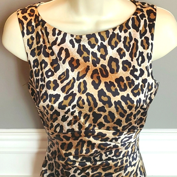 Cache Cheetah Print Midi Dress Size 4 - Picture 2 of 6